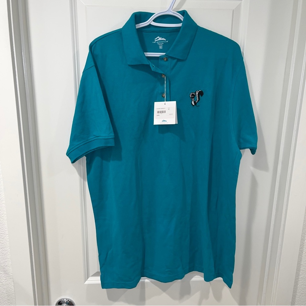New Lockheed Martin Tri-mountain POLO shirt accent size 2XL green embroil skunk